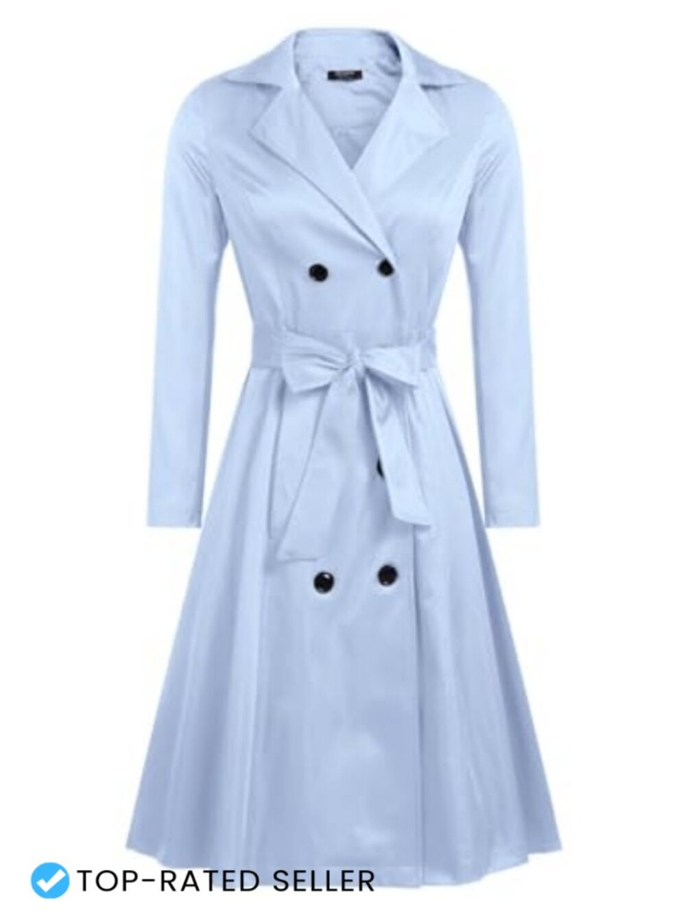 Zeagoo Women's Trench Coat Double-Breasted Long Coat with Belt